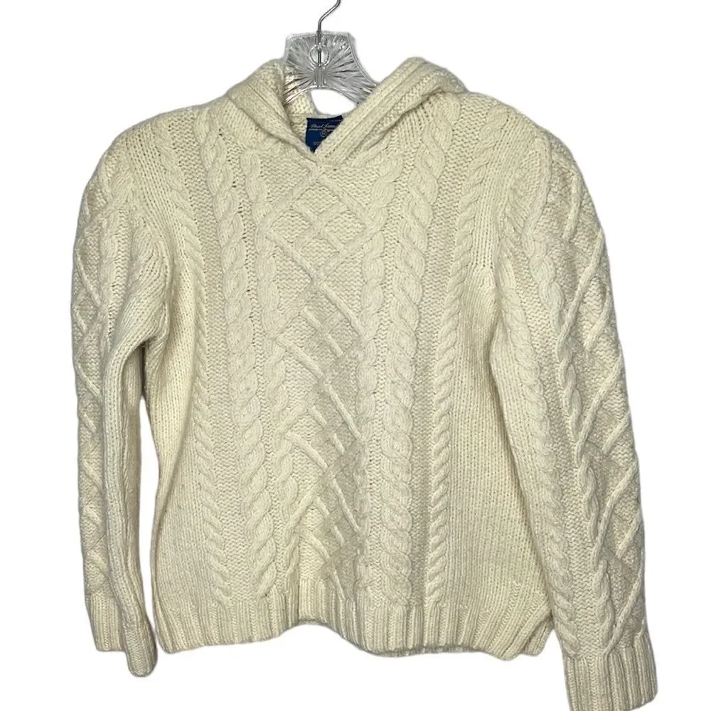 Paul James 100% Wool Fisherman Hooded Sweater. Size XS.